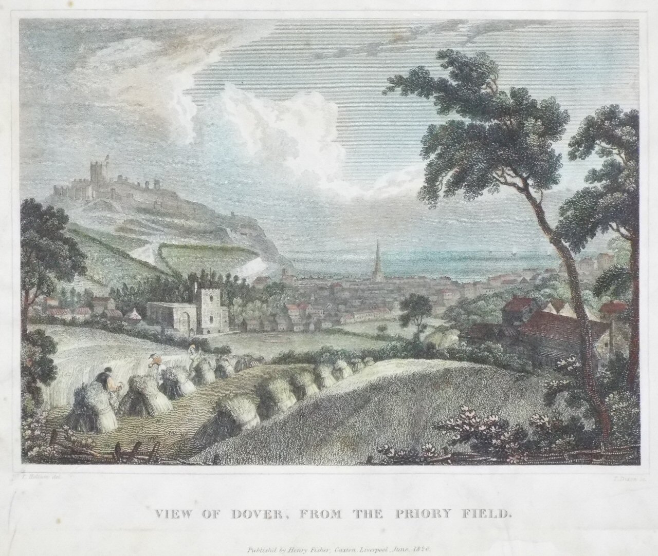 Print - View of Dover, from the Priory Field. - Dixon